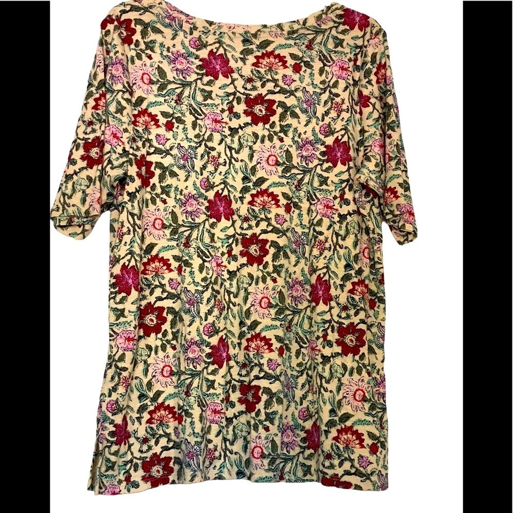 J Jill Pima Cotton Floral Top EUC - Picture 3 of 4